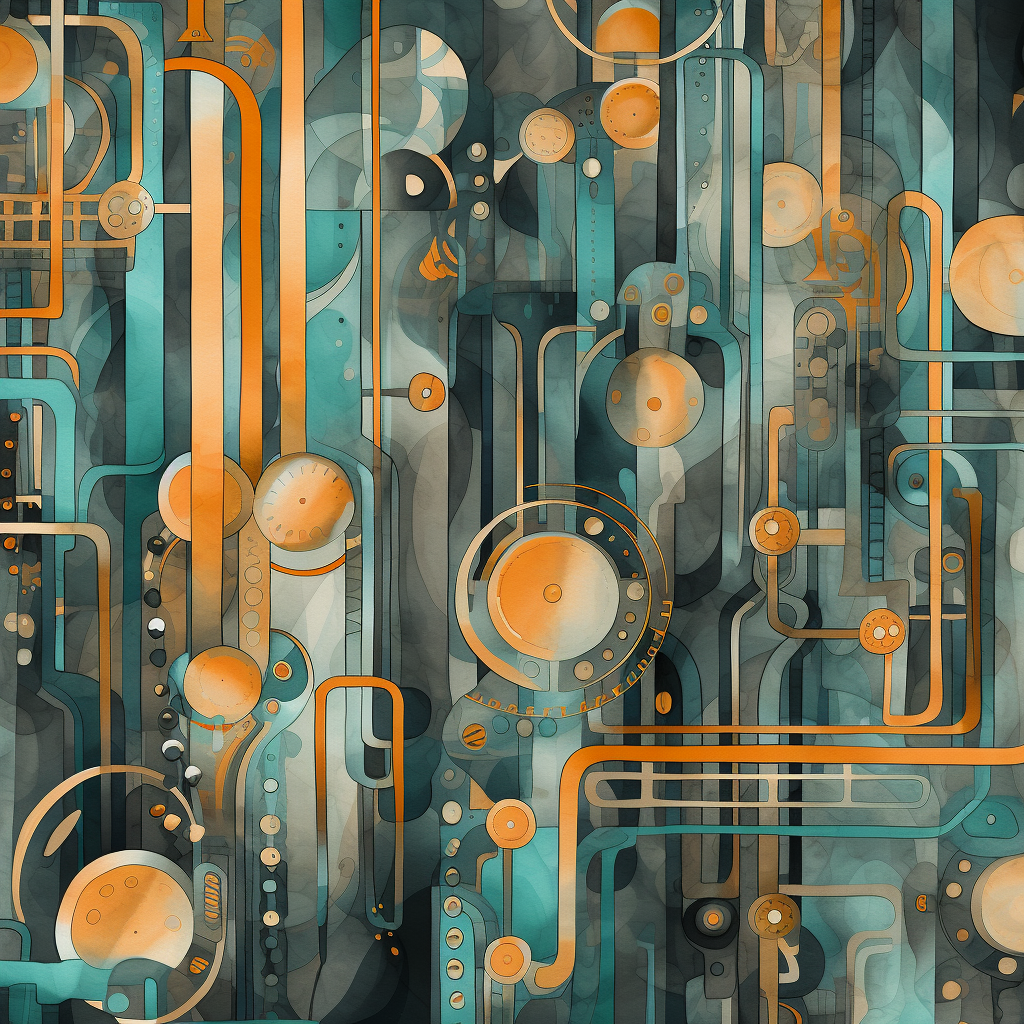 Astrological machinery - Framed Canvas - Print on demand