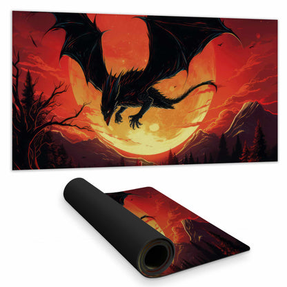 Tapis de bureau La colère du dragon | Accessoire de décoration d'intérieur élégant