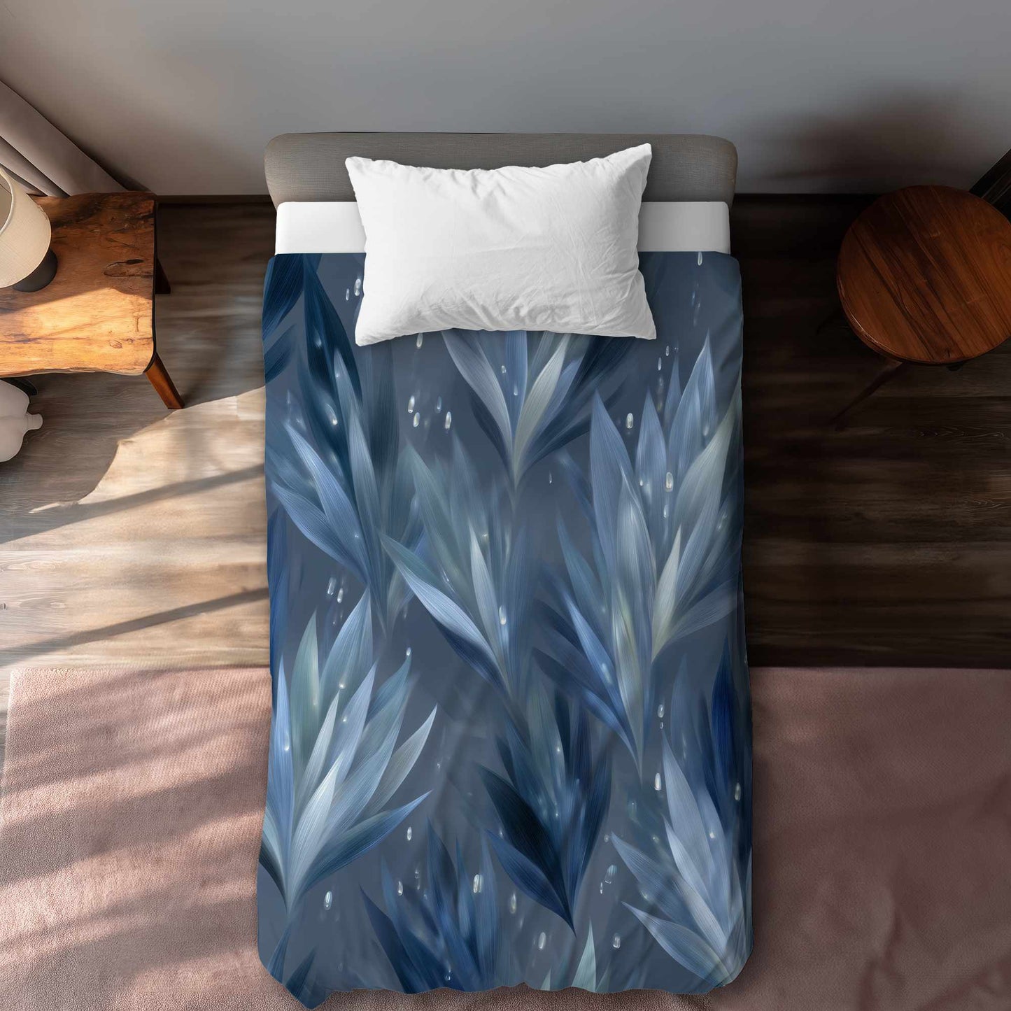 Housse de couette Feuilles glacées | Linge de lit élégant pour la maison