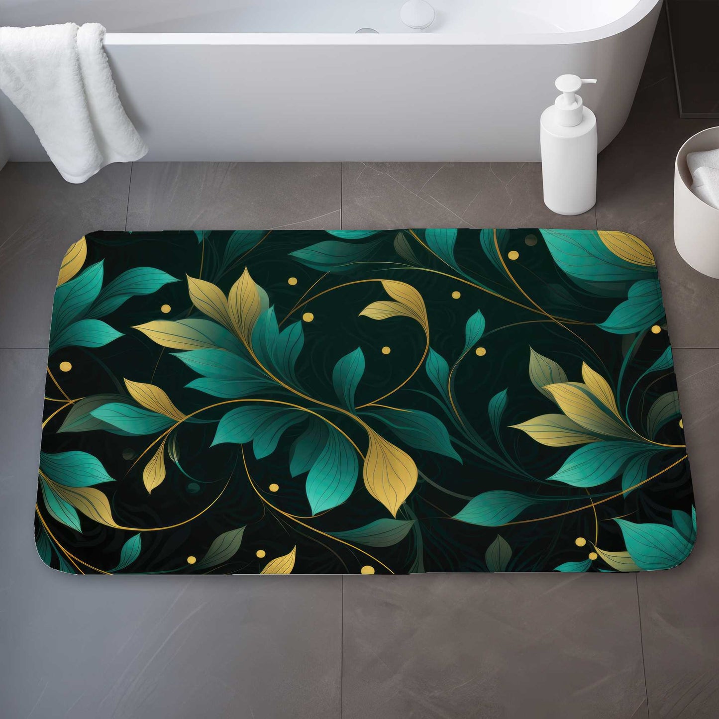 Twirling Twigs - Green Bath Mat | Eco-Friendly