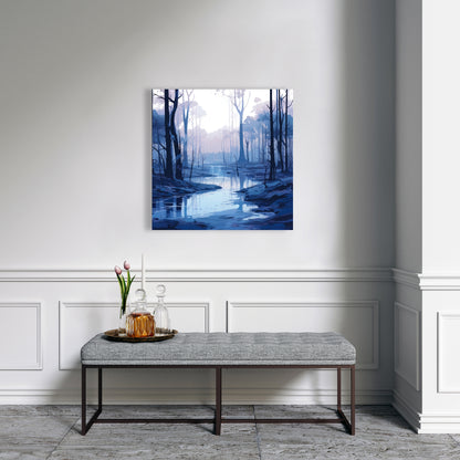 Cold and Muddy | White Canvas Home Decor for Modern Spaces