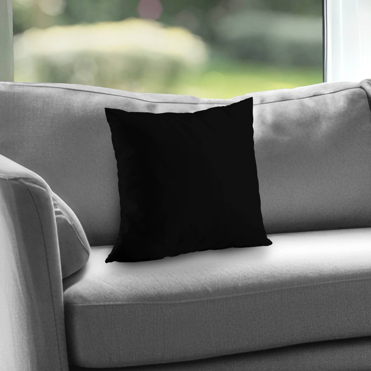 Coussin décoratif en sergé de polyester noir pur - Décoration élégante pour la maison