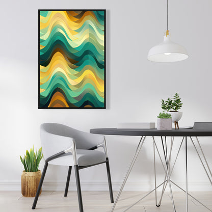 Jagged Luxury - Yellow Framed Canvas for Home Decor