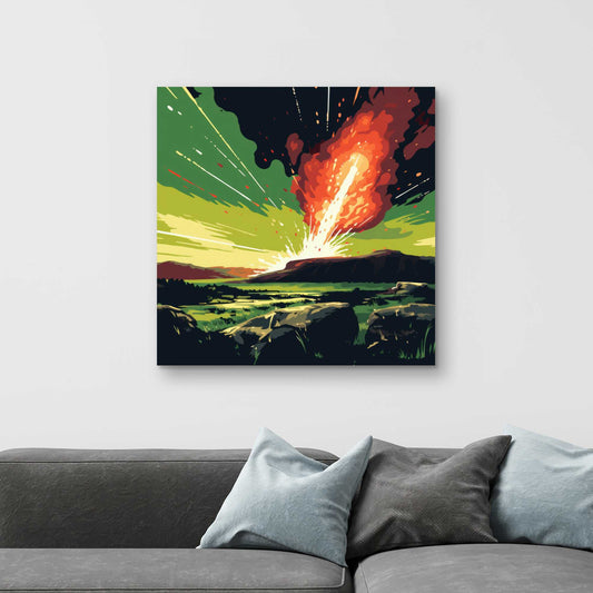 The Crash - Red Canvas Wall Art for Home Decor