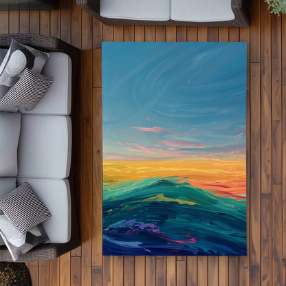 Watercolors Yellow Outdoor Area Rug | Stylish Design