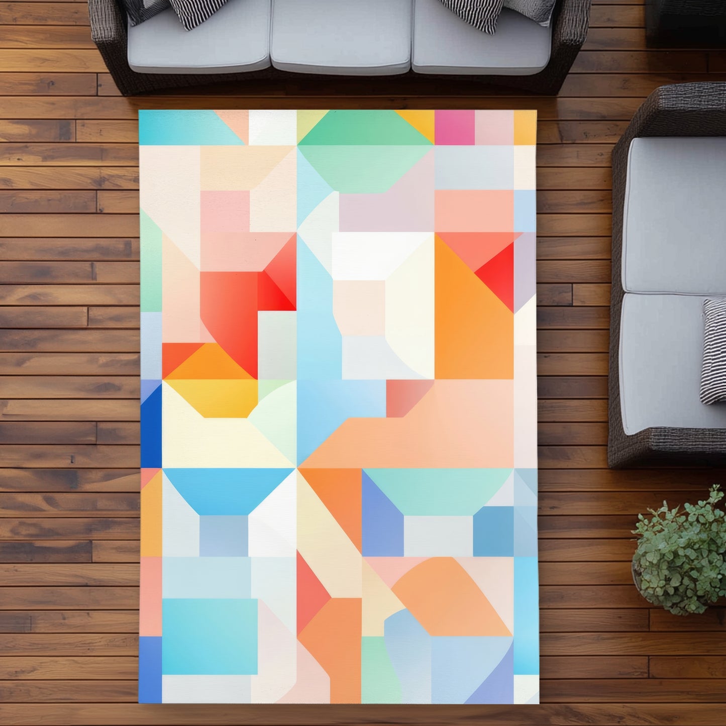 Geometric Cadence Red Outdoor Area Rug | Home Decor Essential