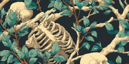 Sticks and Skulls Desk Mat - Stylish Home Decor Accent