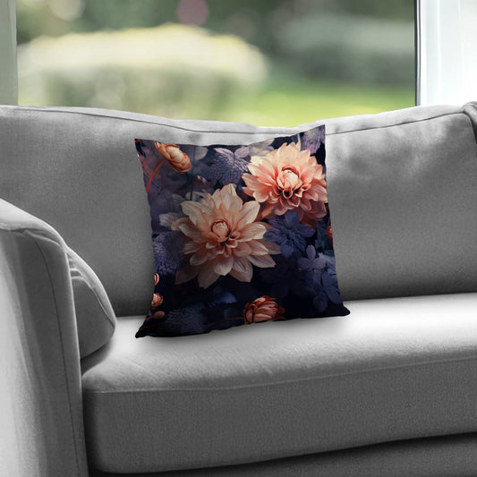 Pink and Purple Black Poly Twill Throw Pillow - Home Decor Insert