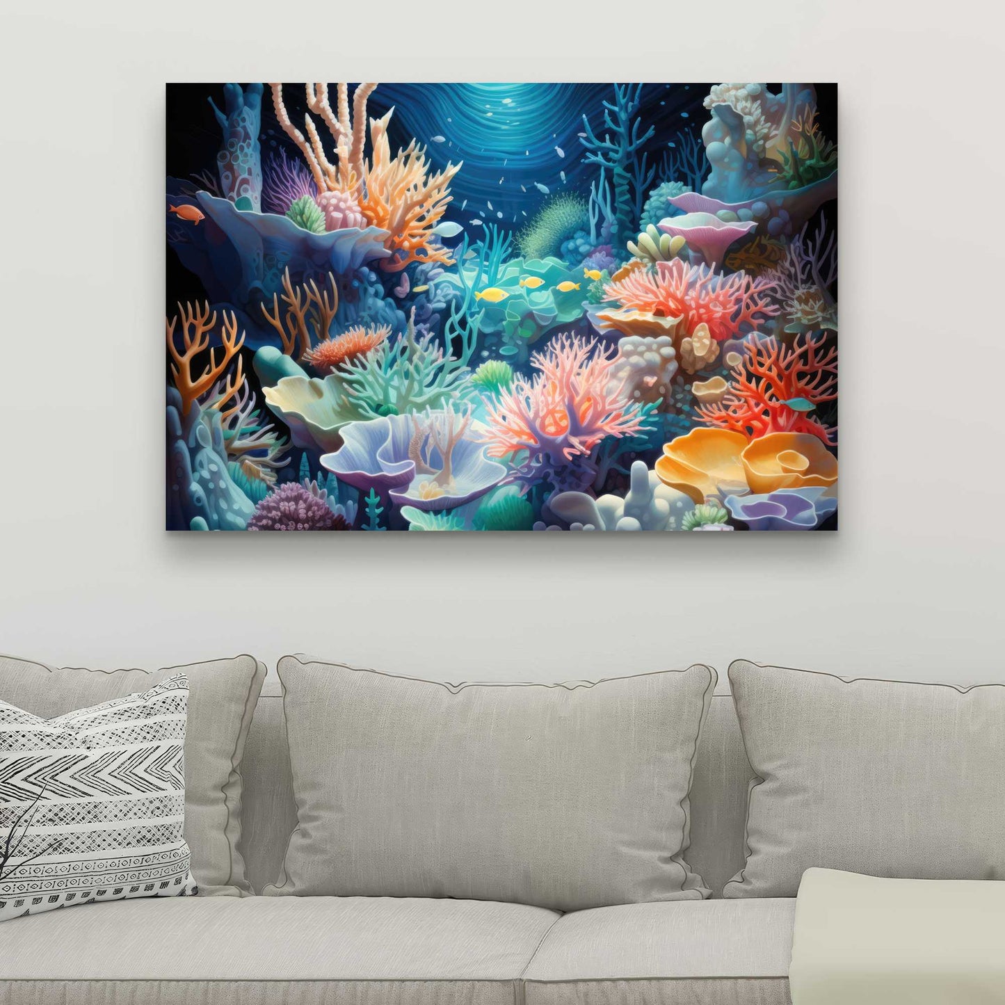 The Reef - Orange Canvas Art for Home Decor | Stylish Accent
