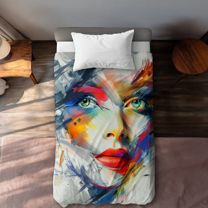 Abstract Look Red Duvet Cover - Stylish Home Decor Accent