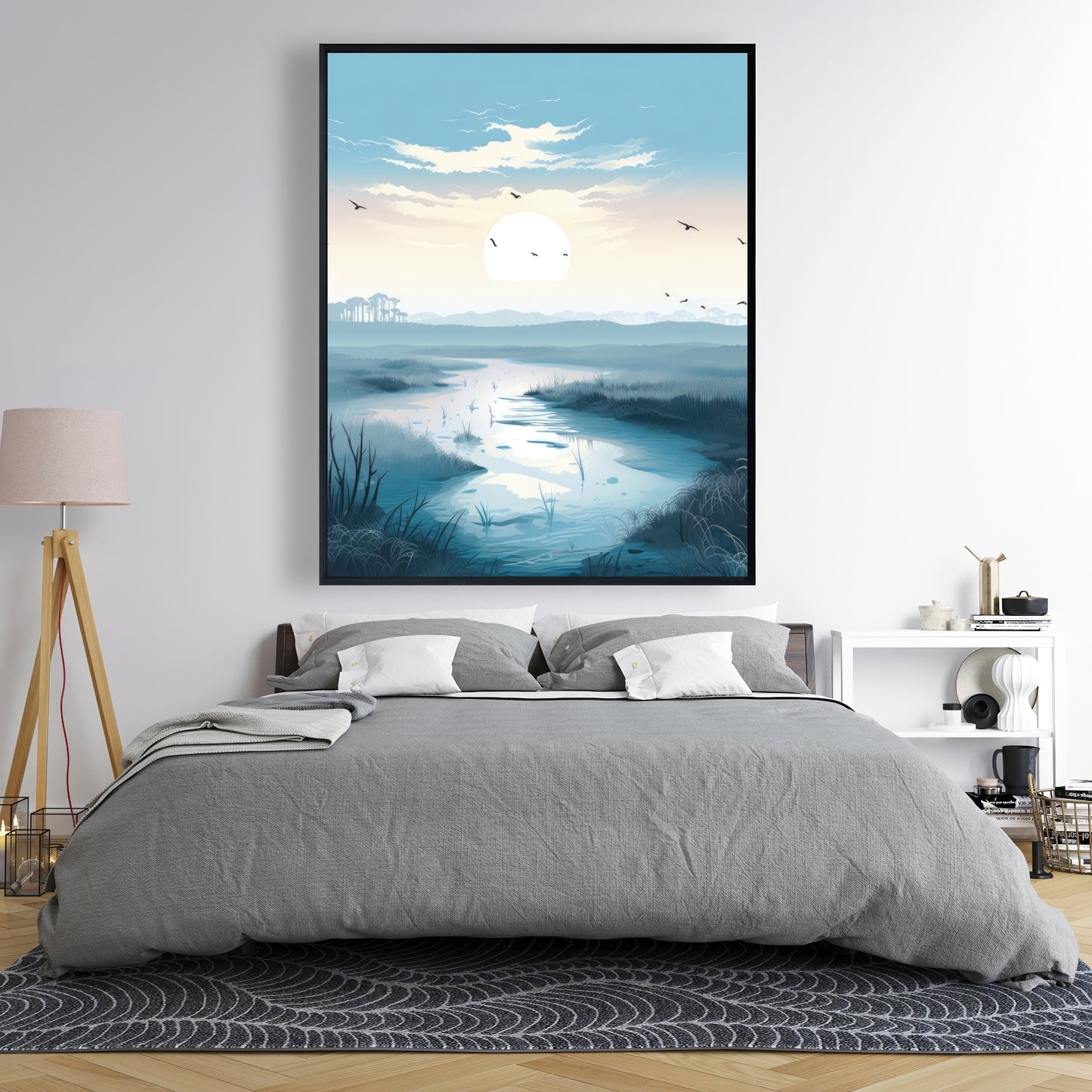 The Marsh - Beige Framed Canvas for Elegant Home Decor