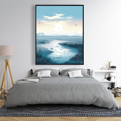 The Marsh - Beige Framed Canvas for Elegant Home Decor