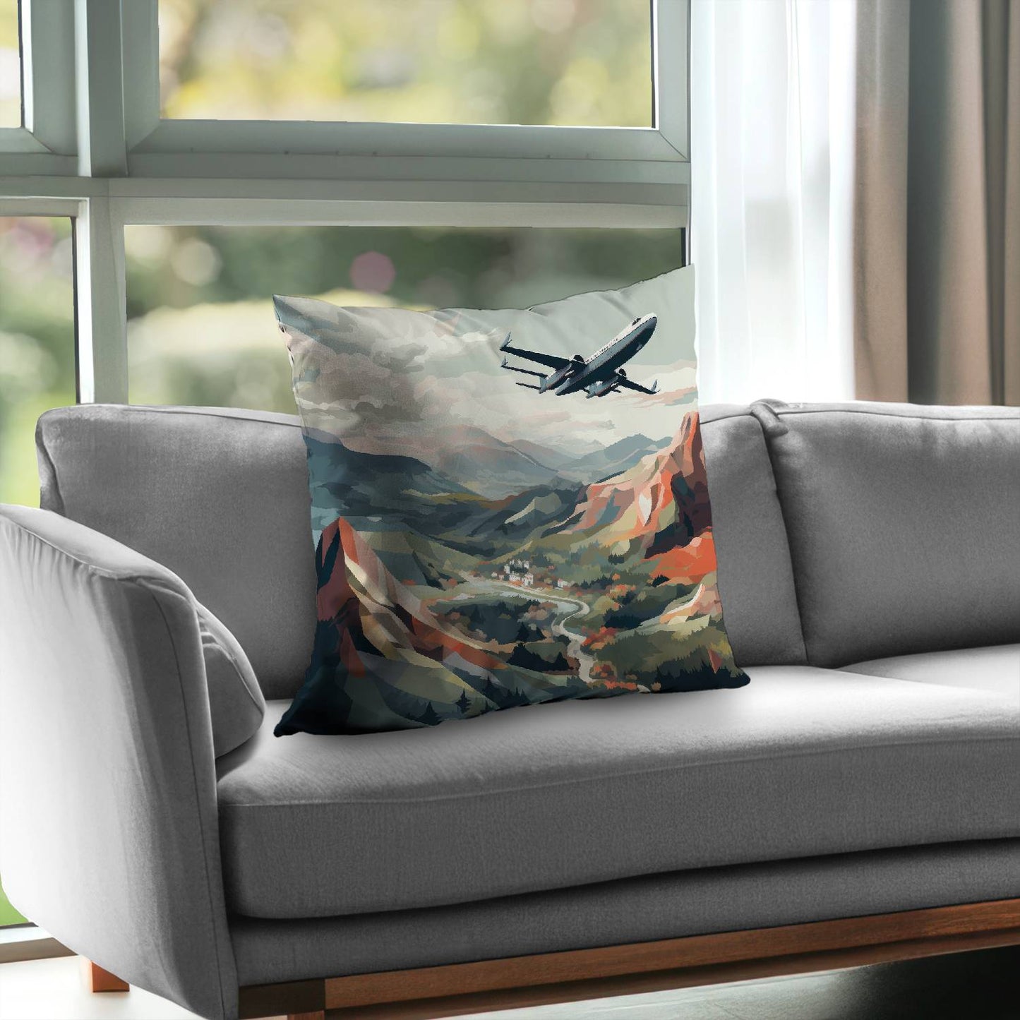 Shallow flight - Throw pillow - Print on demand