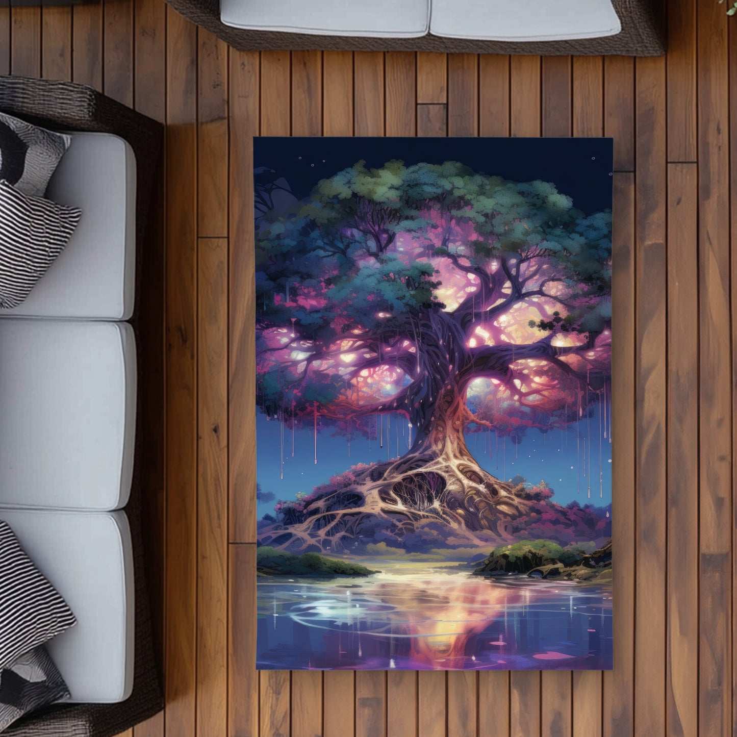 The power of nature - Pink outdoor area rug for home decor