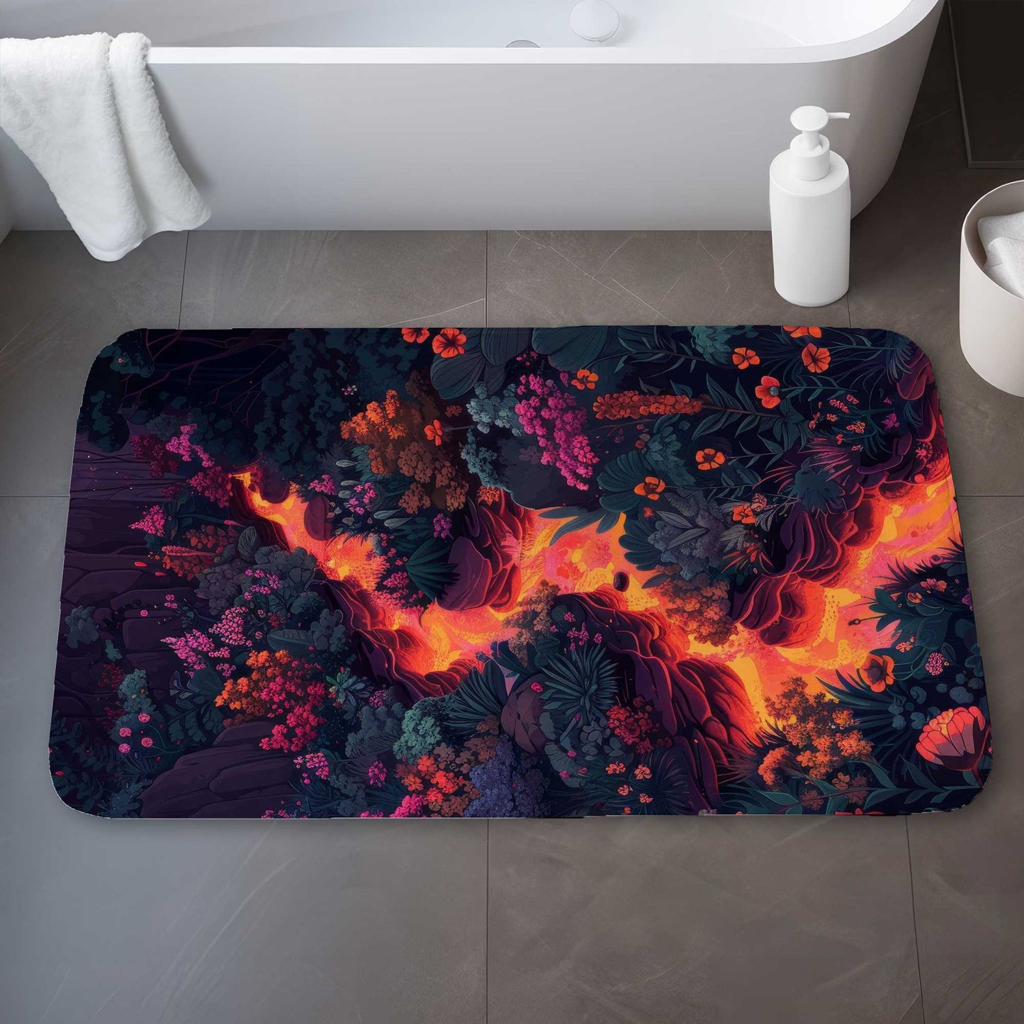 Flowing magma Red Bath Mat for Stylish Decor | Soft & Cozy