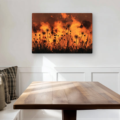 Ablaze - Yellow Metal Print for Stylish Home Decor