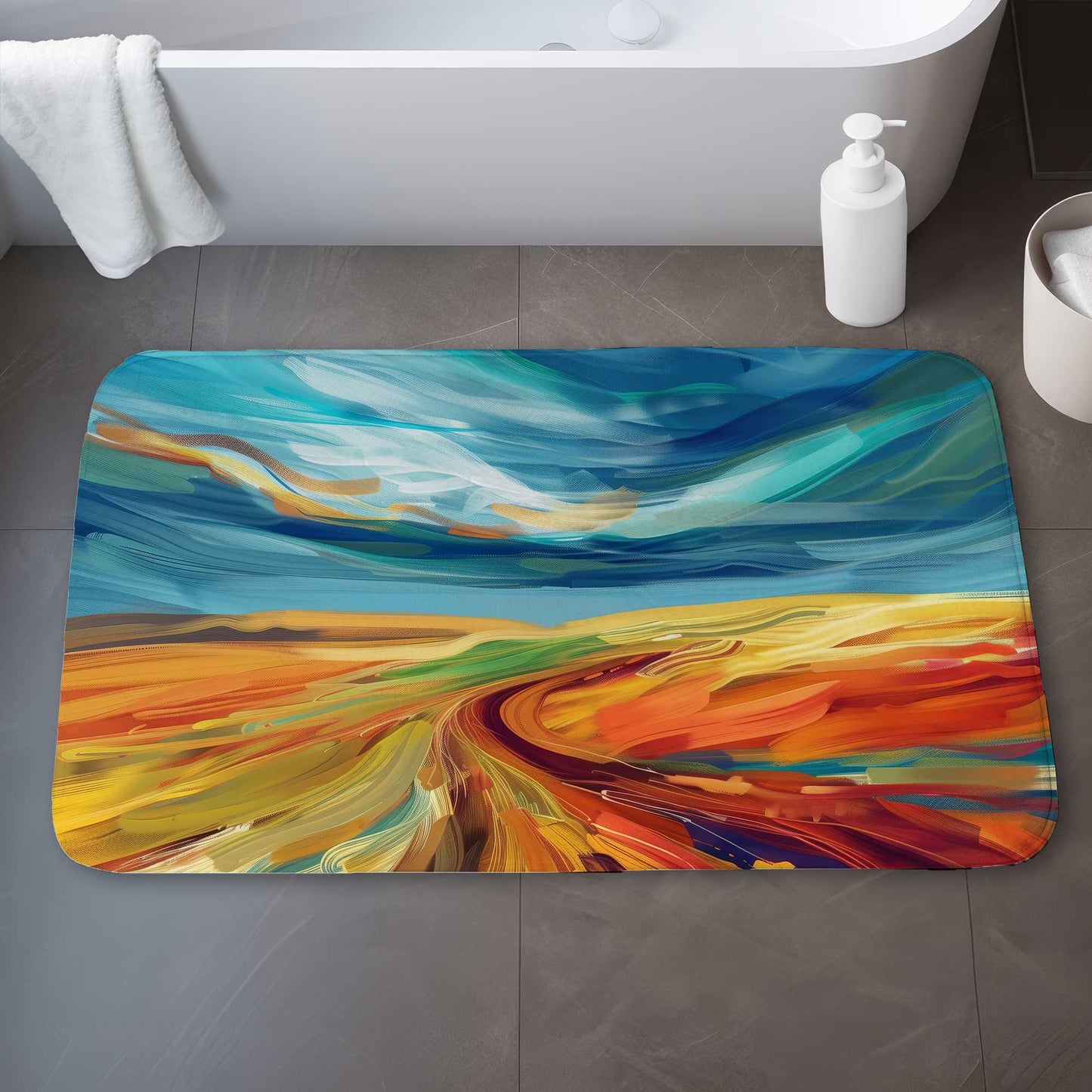 Land Flow Bath Mat | Stylish Home Decor Rug for Bathrooms