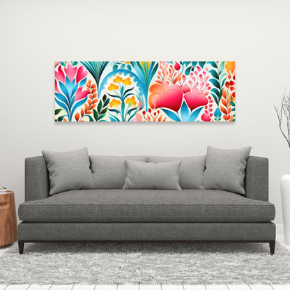 Flowing Flowers - Green Canvas for Elegant Home Decor