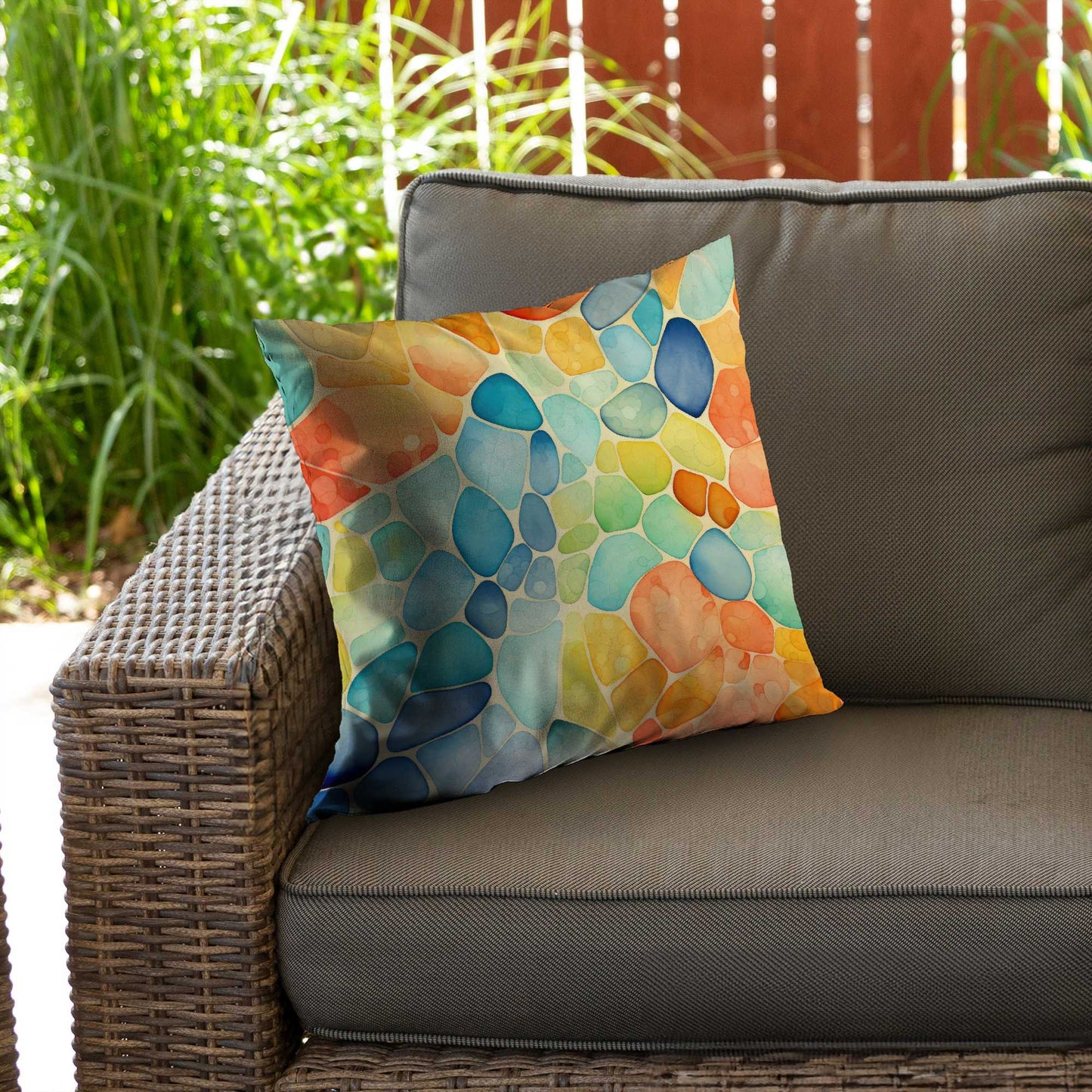 Blobs Blue Poly Twill Throw Pillow Insert for Home Decor