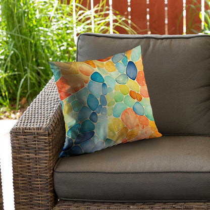 Blobs Blue Poly Twill Throw Pillow Insert for Home Decor