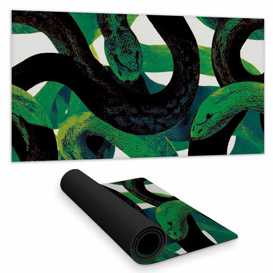 Emerald Coil Dance Desk Mat - Stylish Home Decor Accessory