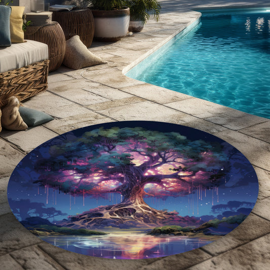 The power of nature - Green Round Outdoor Area Rug