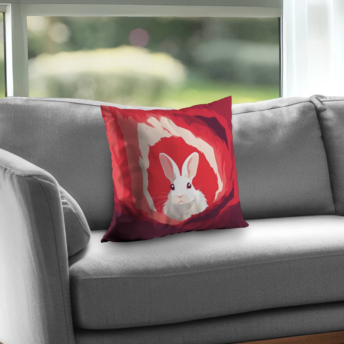 Looking out Pink Poly Twill Throw Pillow | Home Decor Insert