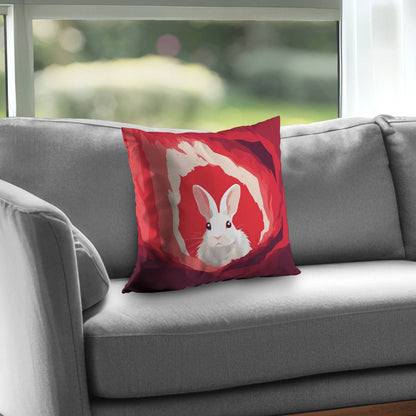 Looking out Pink Poly Twill Throw Pillow | Home Decor Insert