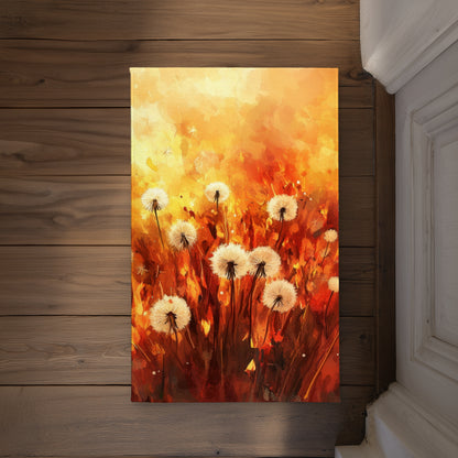 Dandelion Fire Yellow Indoor Outdoor Door Mat | Home Decor