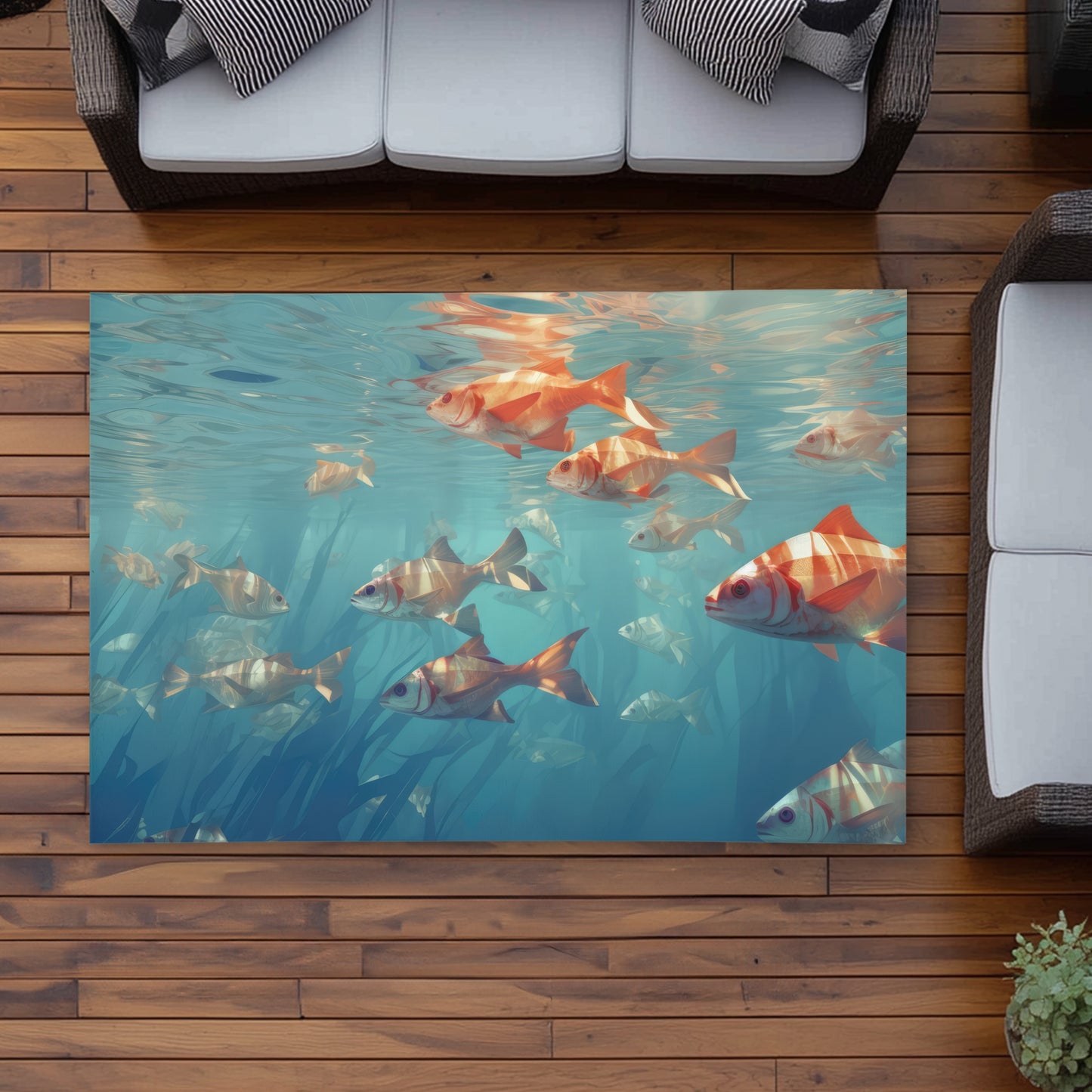 Surface tension Blue Outdoor Area Rug for Home Decor | Stylish