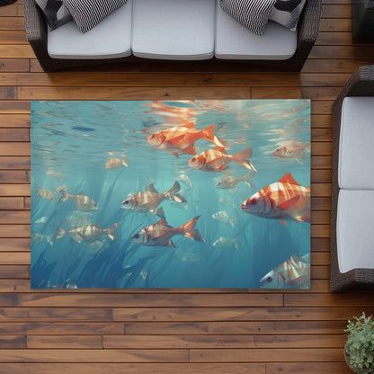 Surface tension Blue Outdoor Area Rug for Home Decor | Stylish