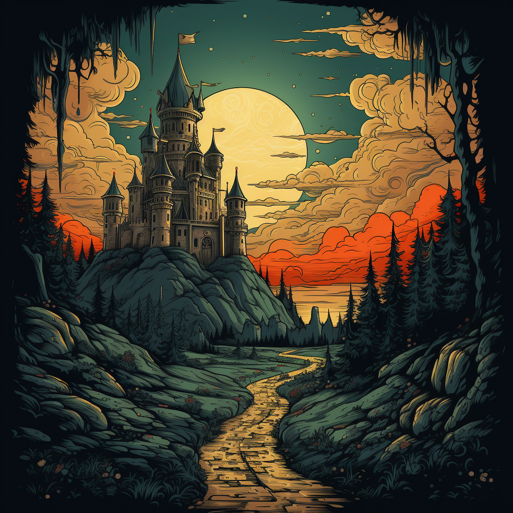 Haunted lands - Throw pillow - Print on demand