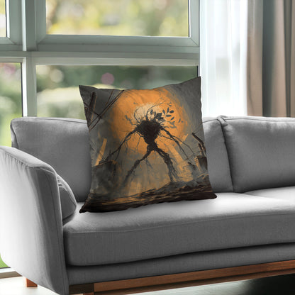 Final Warning Orange Poly Twill Throw Pillow Insert | Decor