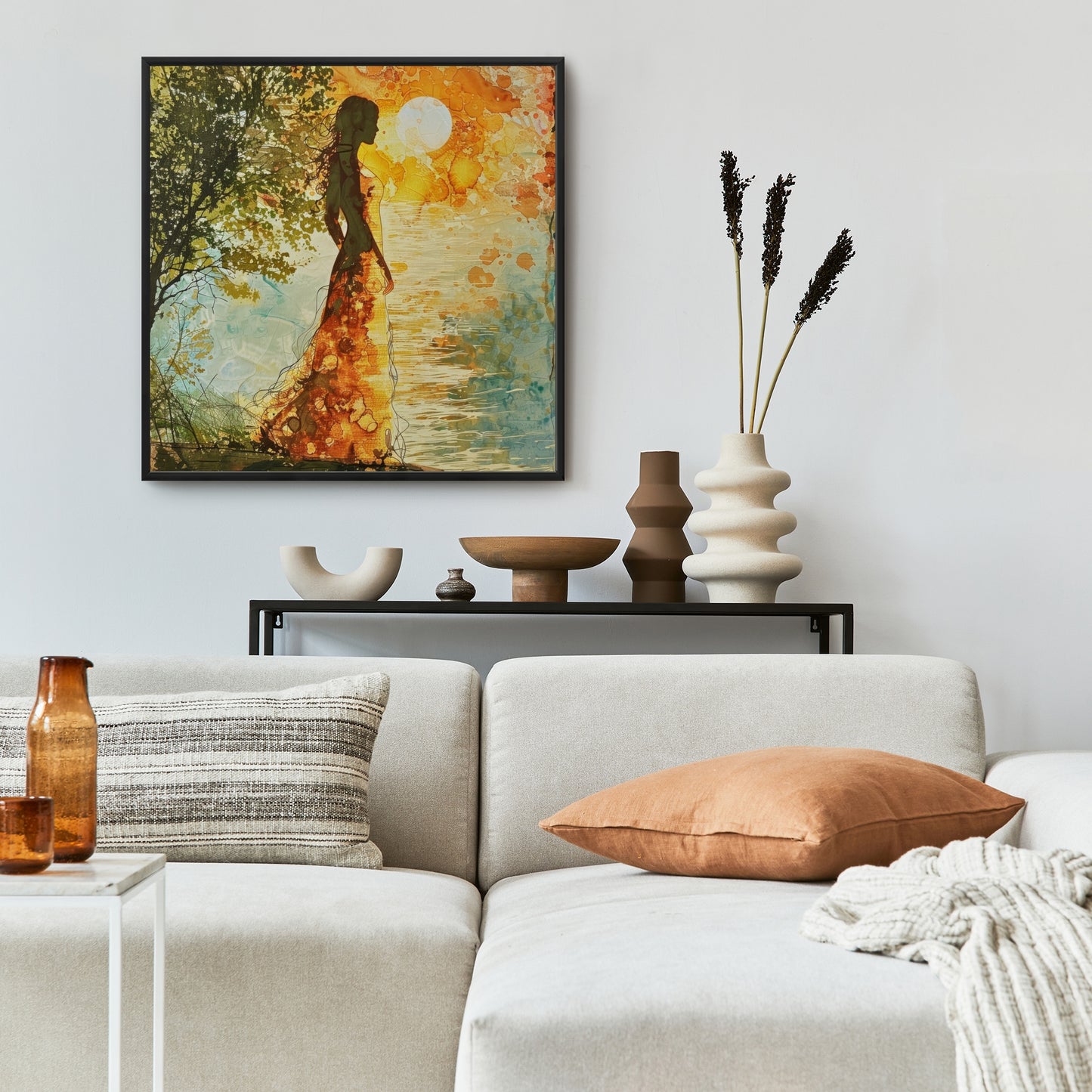 Peaceful sun - 36"x36" Framed canvas