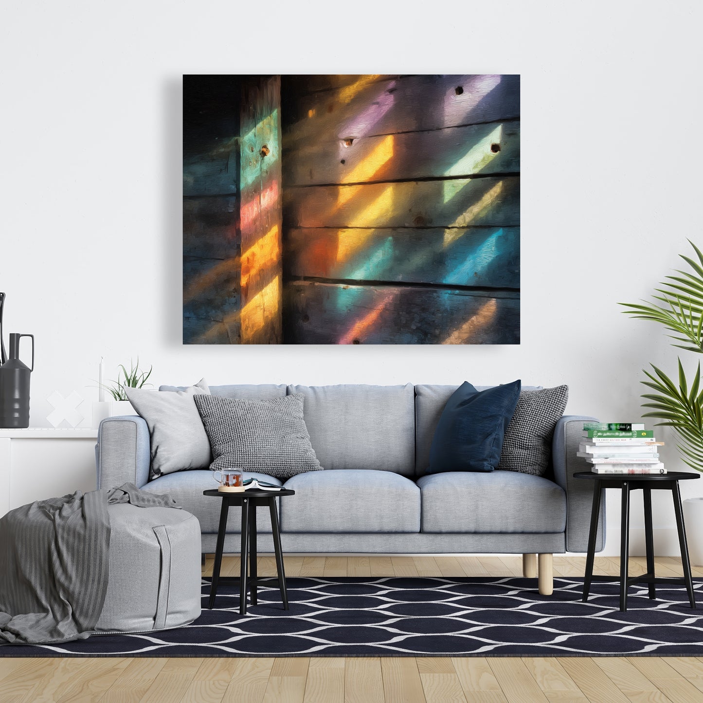 Rainbow Glint - Green Canvas for Home Decor | Vibrant Art