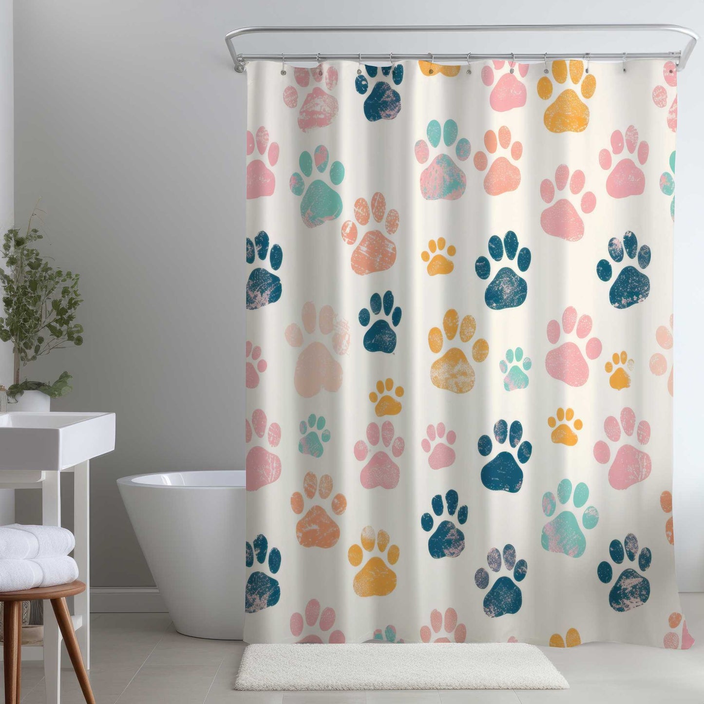 Rideau de douche « Pattes mignonnes » | Un accent de décoration adorable pour la maison