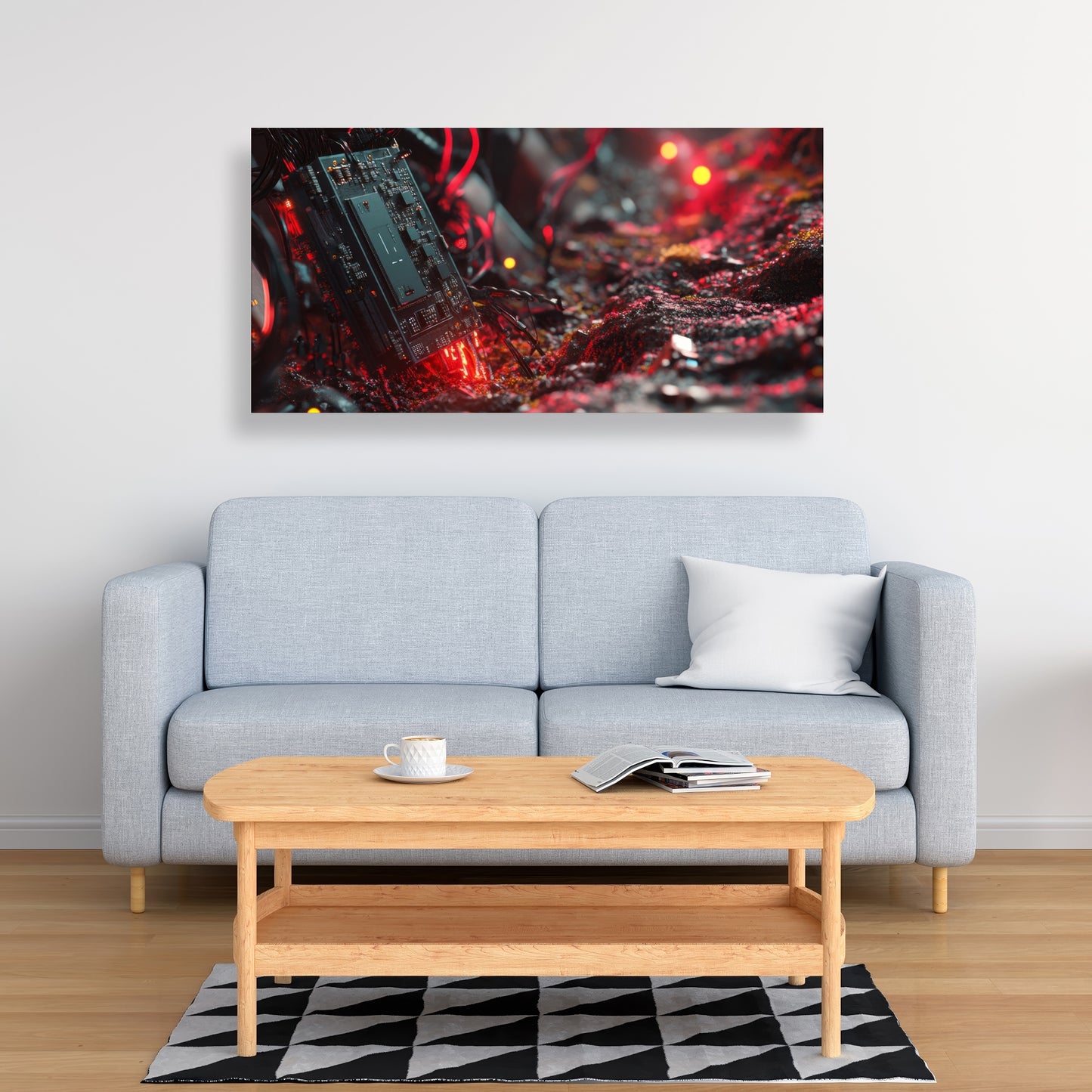 Beep Boop Red Canvas - Stylish Home Decor for Any Room