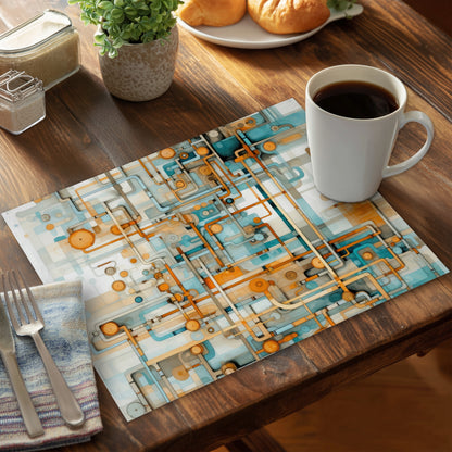 Like clockwork Turquoise Polyester Placemat | Home Decor