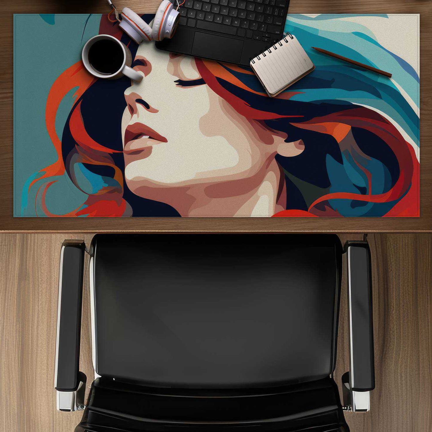 Zen Red Desk Mat for Home Decor - Stylish and Functional