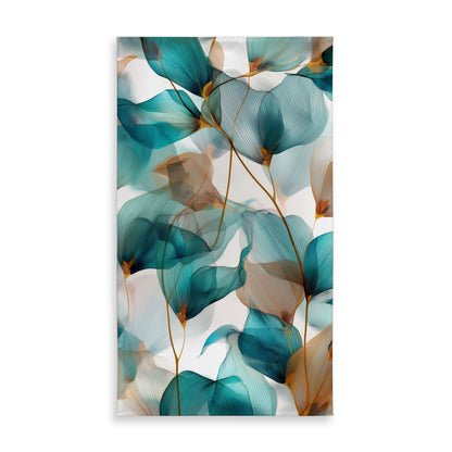 Nappe d'intérieur/extérieur sarcelle et marron | Décoration intérieure