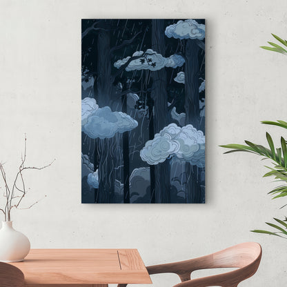 Sneeky Clouds - Gray Canvas for Stylish Home Decor