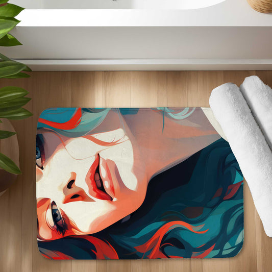 Dangerous Lips Blue Bath Mat | Stylish Home Decor Accent