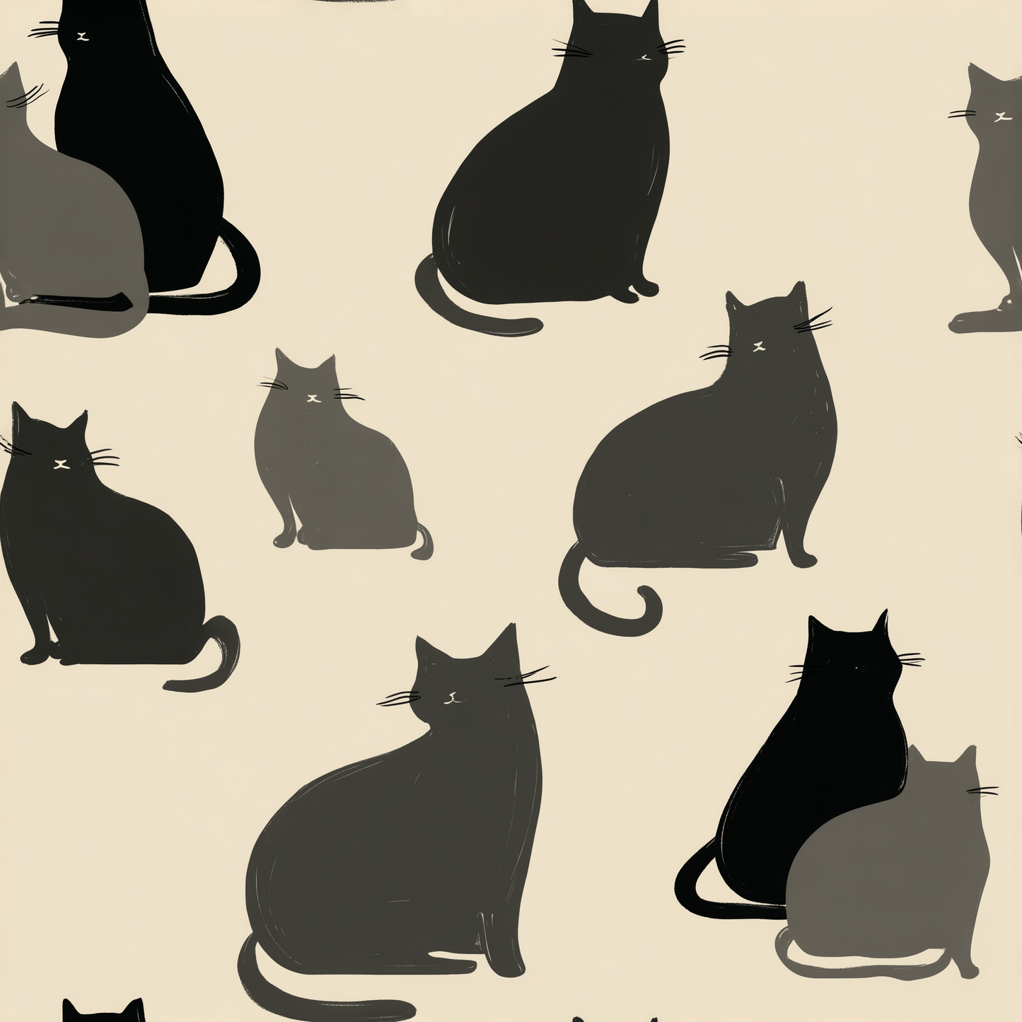 Housse de couette Rassemblement de chats silencieux | Décoration d'intérieur douillette