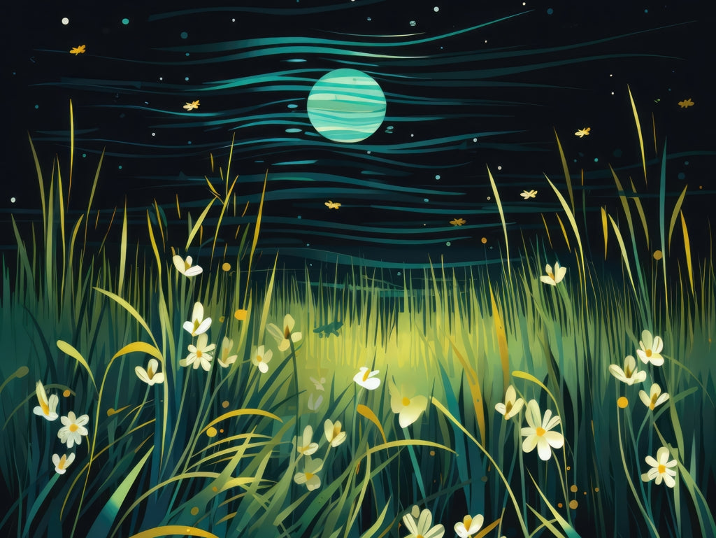 Windy night - Framed Canvas - Print on demand