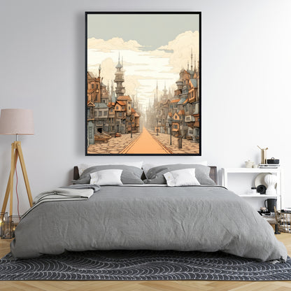 Doing well - Beige Framed Canvas for Elegant Home Decor