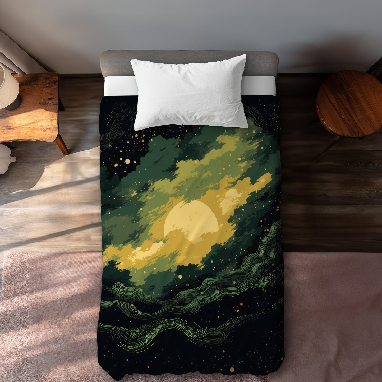 Cloudy Star Yellow Duvet Cover - Stylish Home Decor Upgrade
