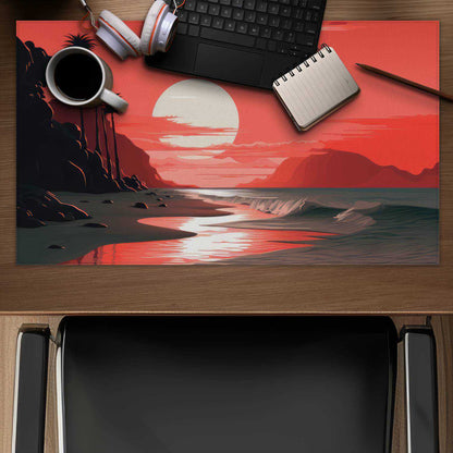 Blood Sun Coral Desk Mat | Stylish Home Decor Accessory