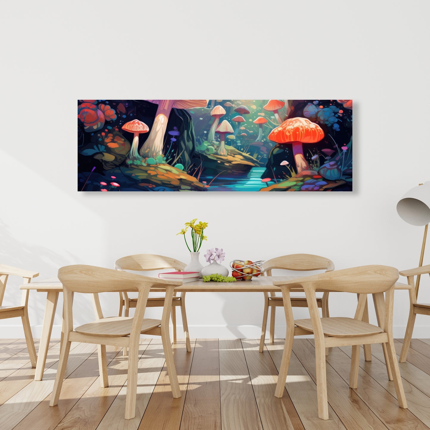 Whimsical Forest Red Canvas - Unique Home Decor Art Piece
