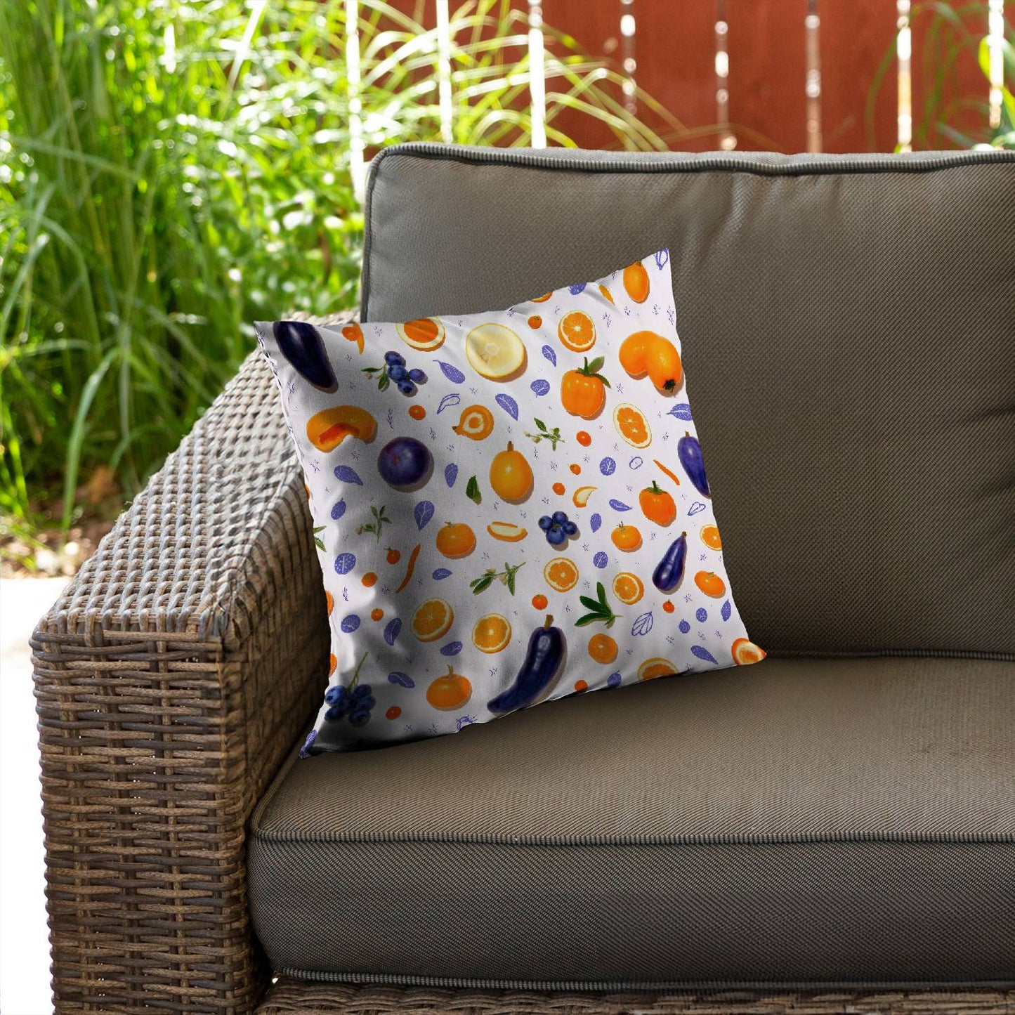 Orange and purple - Throw pillow - Print on demand