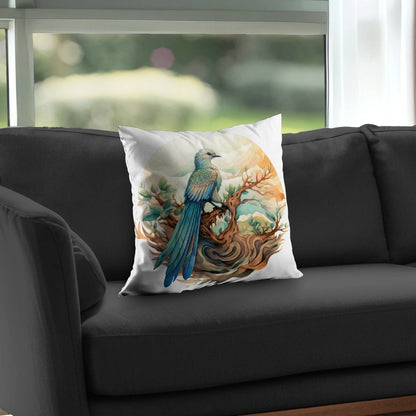 Perched Orange Poly Twill Throw Pillow Insert for Home Decor